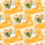 花卉 包装纸 黄色底图