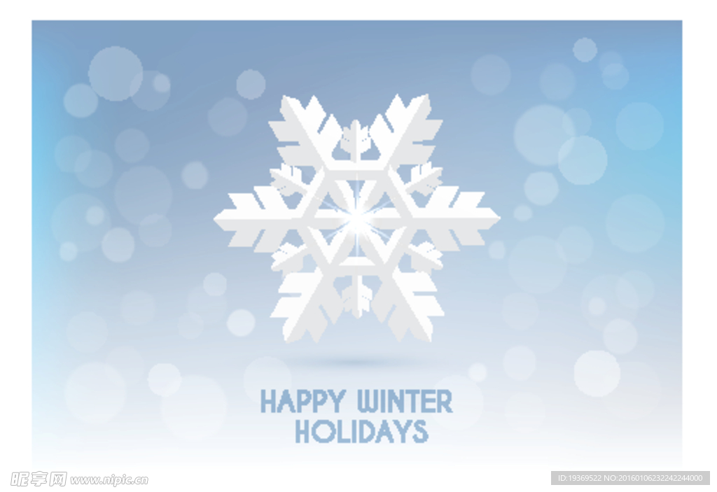 白色雪花冬日假期贺卡