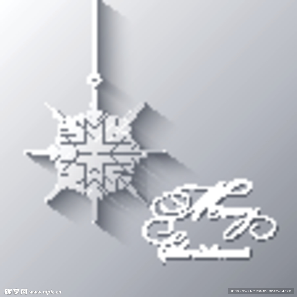 雪花挂饰圣诞贺卡