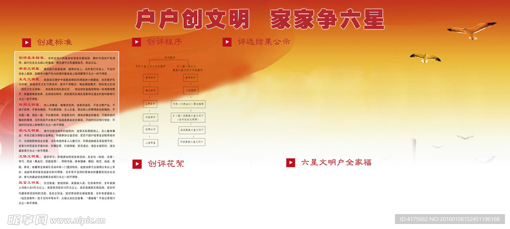 六星文明户展板