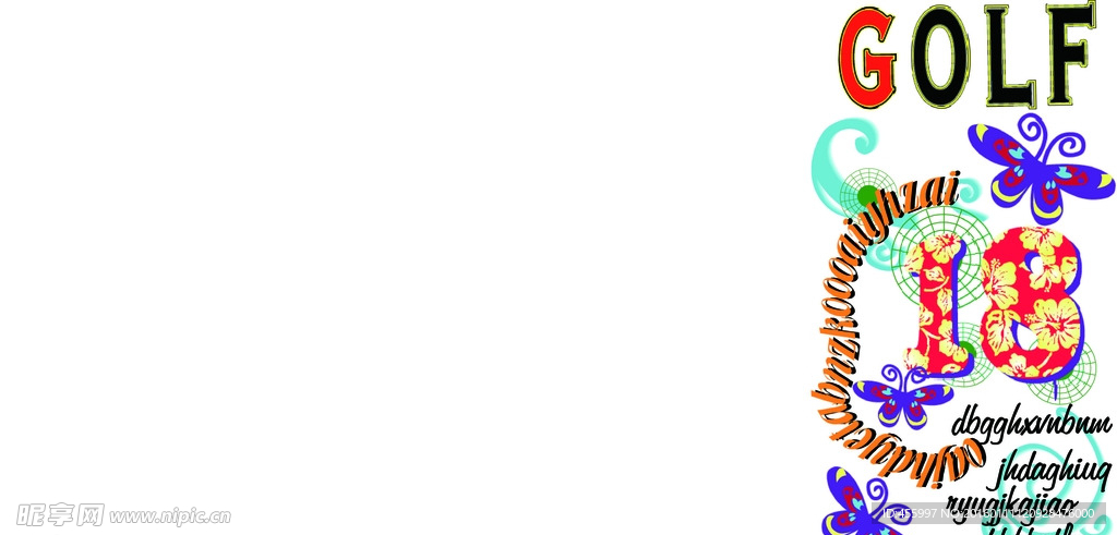 矢量花纹数字印花图案