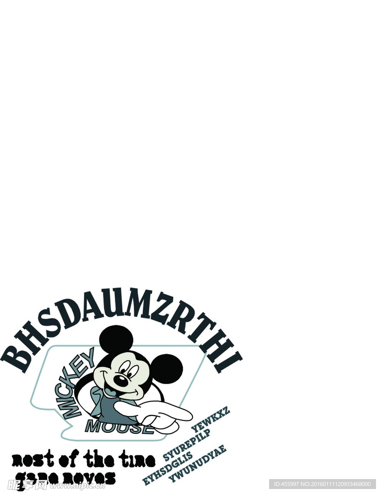 矢量米老鼠印花图案