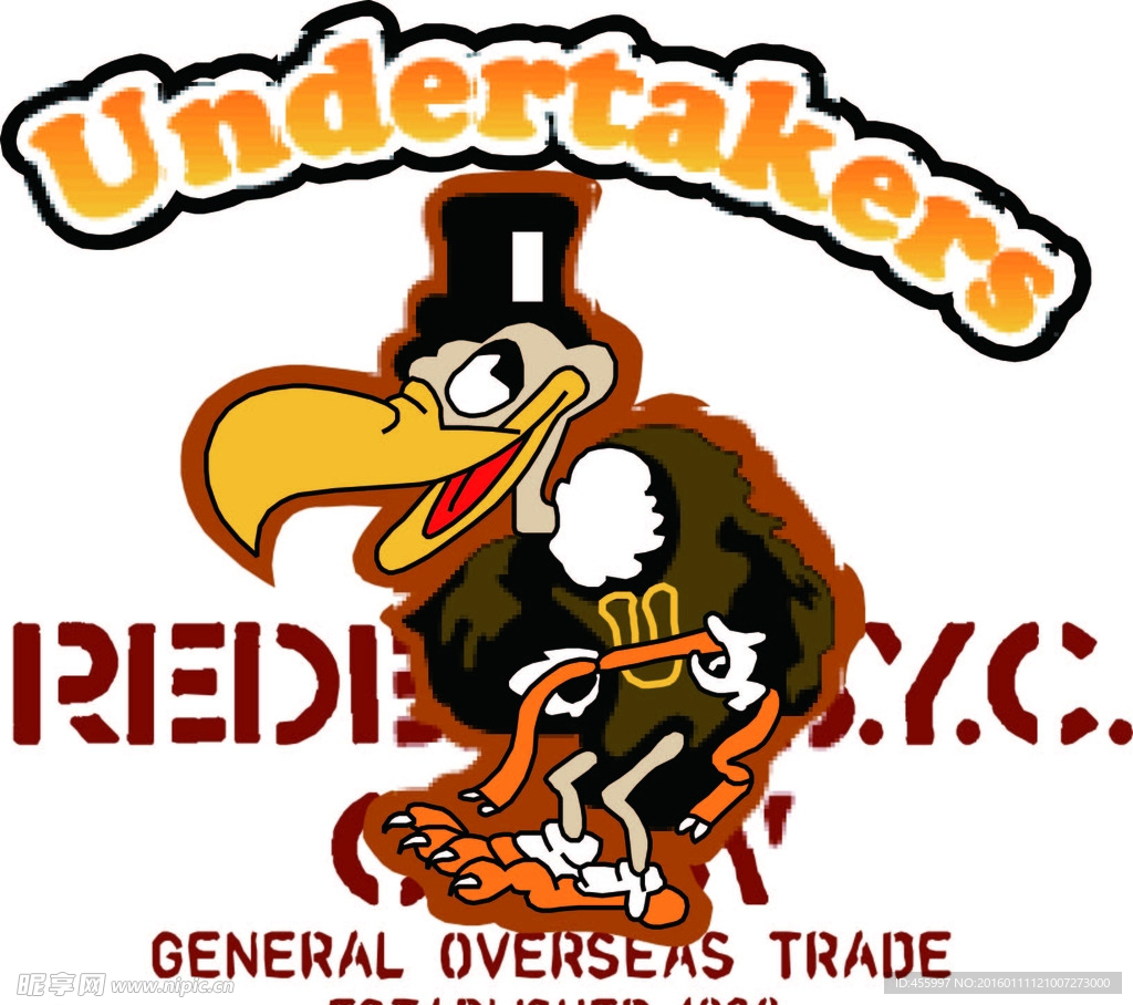 矢量卡通老鹰印花图案