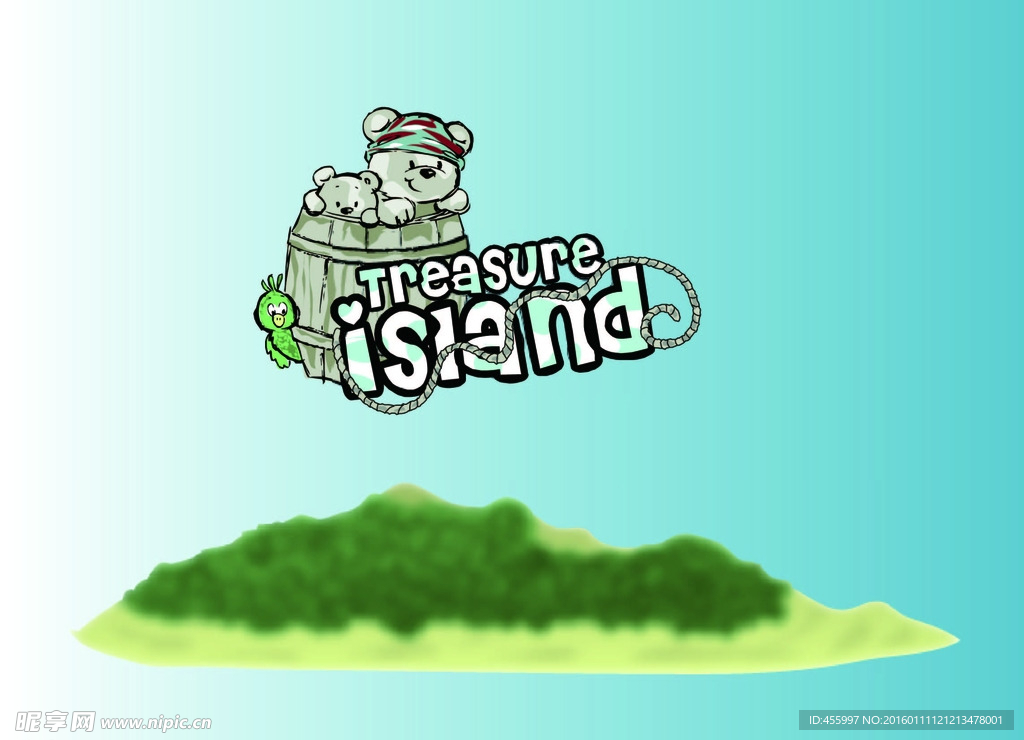 矢量卡通小熊印花图案