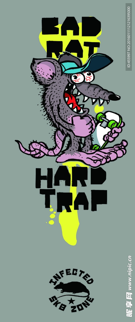 矢量卡通老鼠印花图案