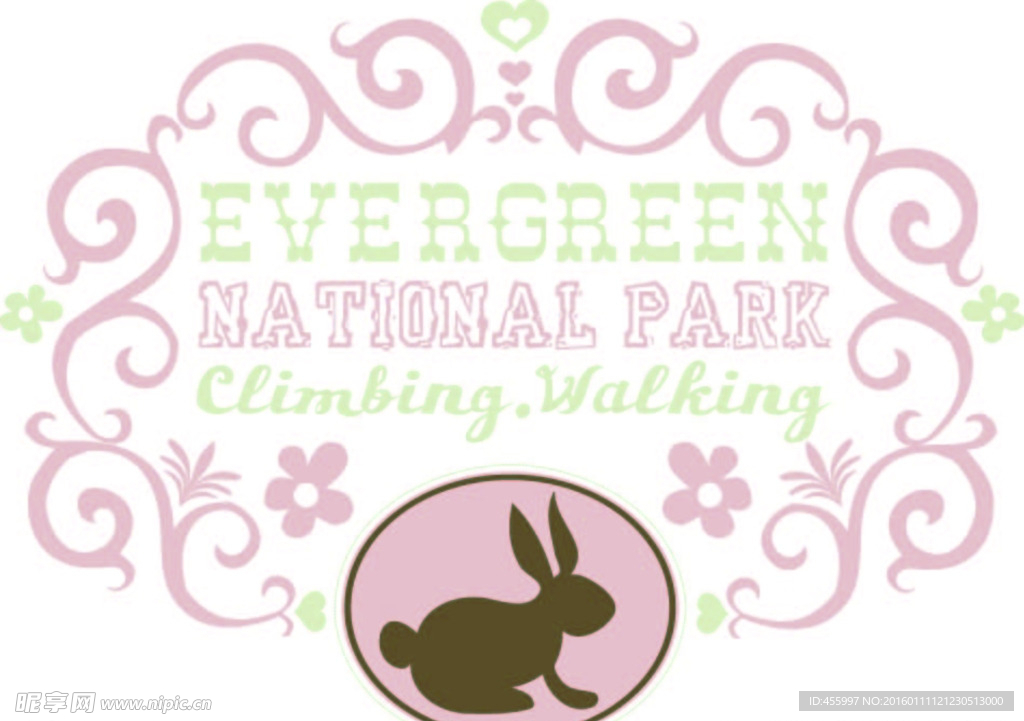 矢量卡通兔子印花图案