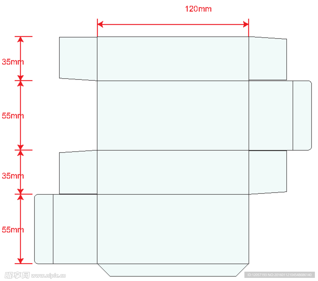 订书机 彩盒包装 刀模图 图片