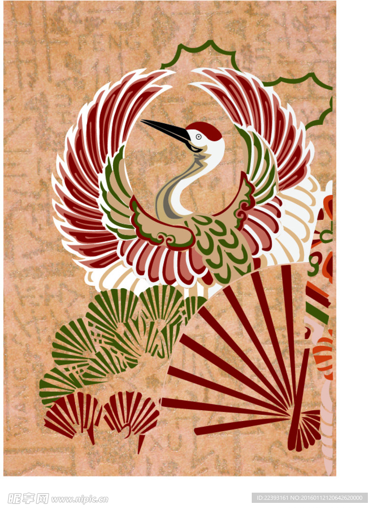 AI格式分层丹顶鹤