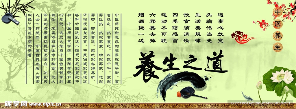 汗蒸养生之道展板