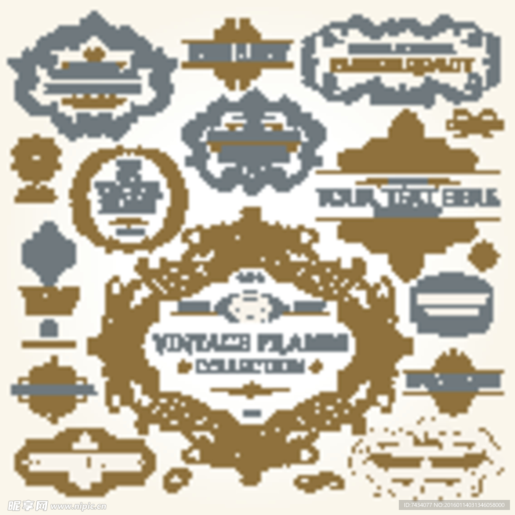 矢量欧式复古花纹边框