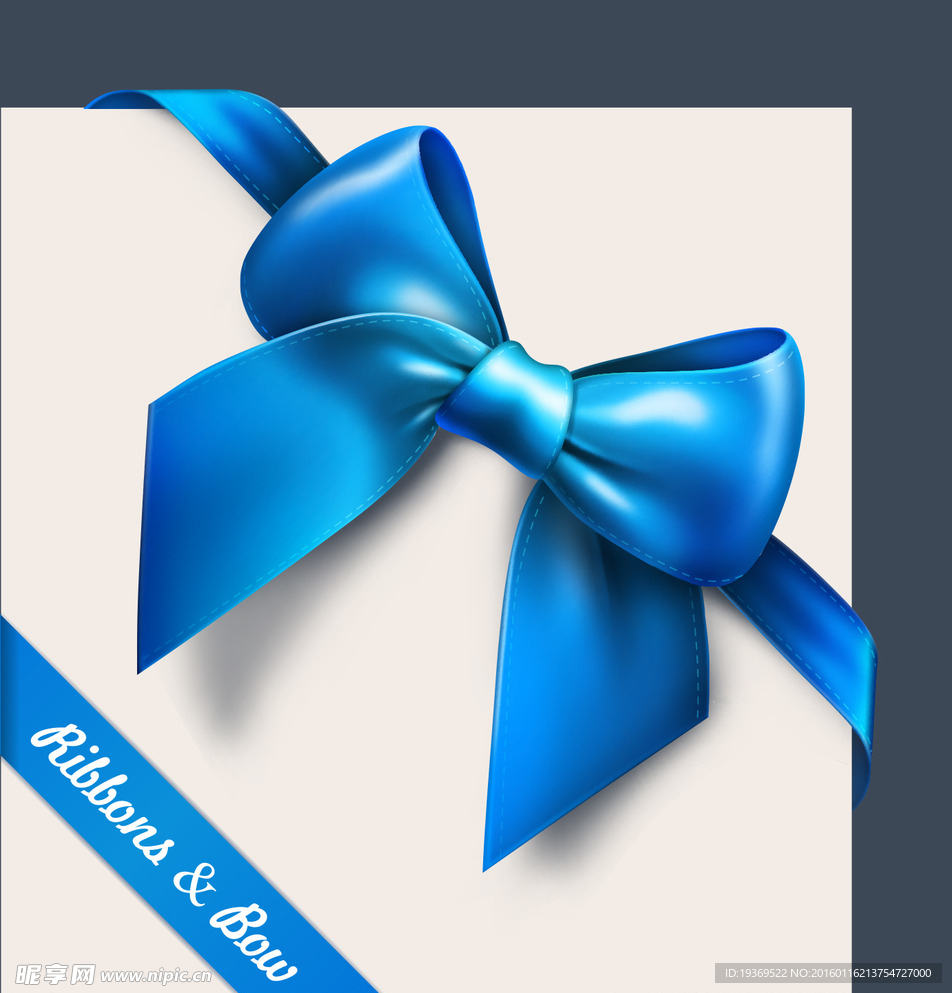 蓝色蝴蝶结卡片