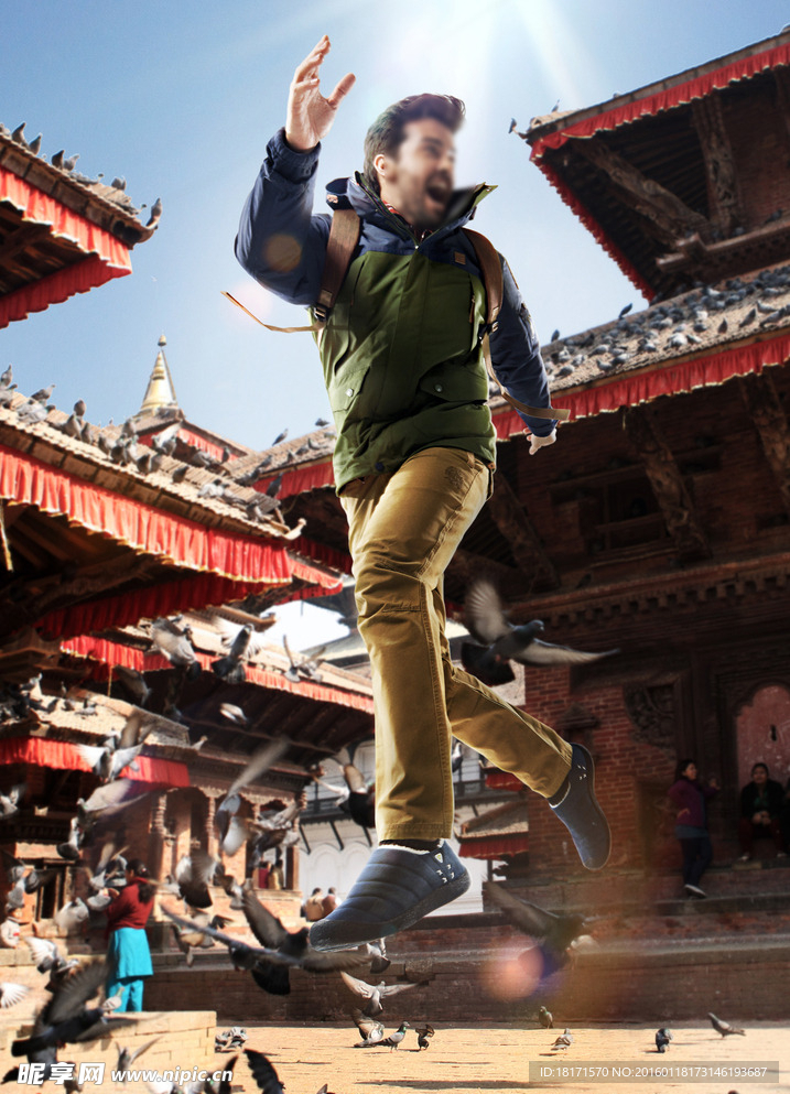 探路户外运动服装区形象海报图片