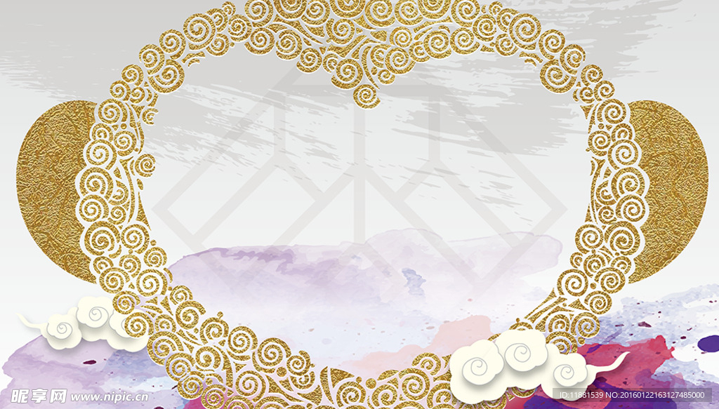 2016新年金色猴子镂空背景