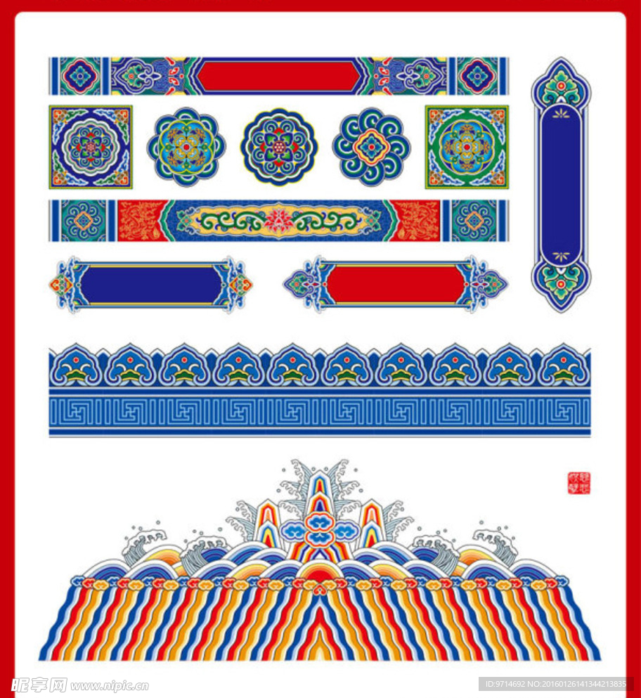 仿古建筑花纹  回纹  防伪花