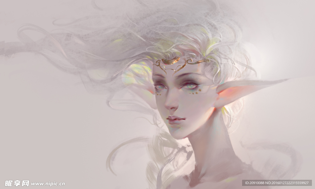 琉璃色精灵女头像