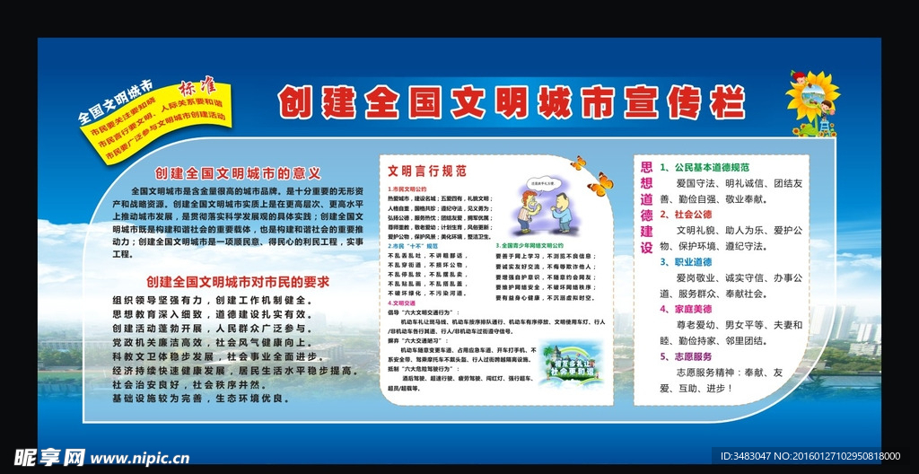 创建全国文明城市宣传栏