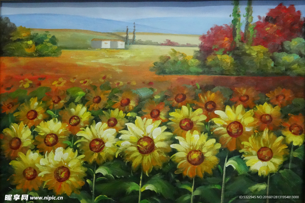 油画向日葵
