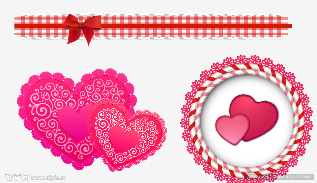 形 蝴蝶结 圆形蕾丝花纹