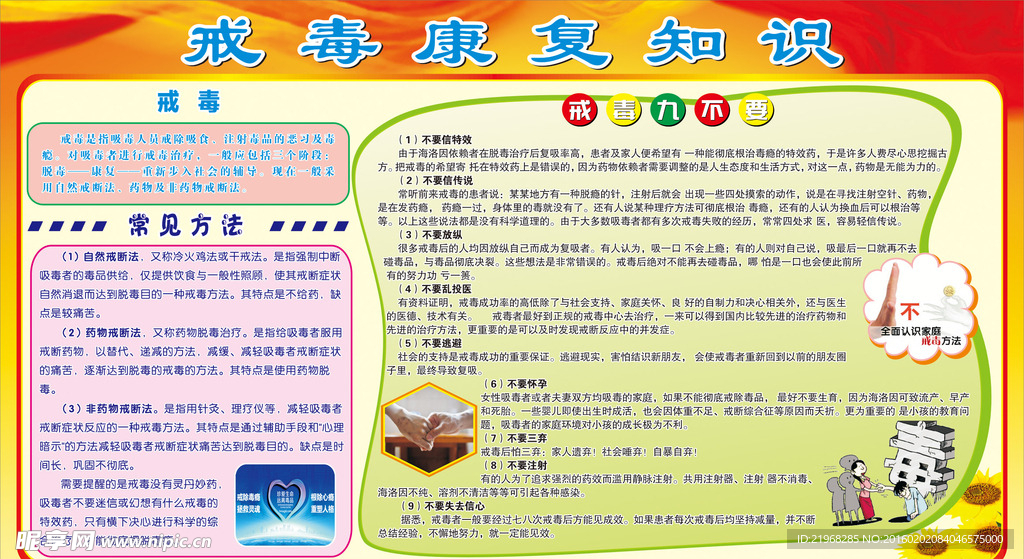 禁毒康复知识展板