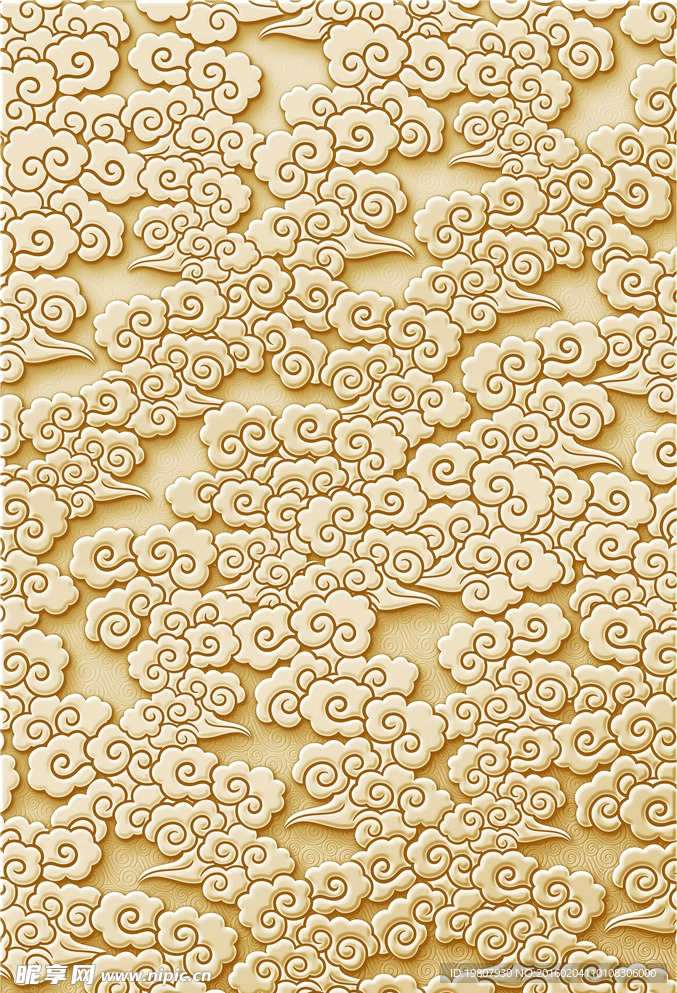 金色立体祥云背景