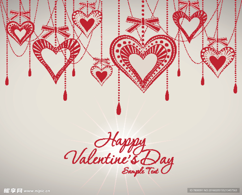 情人节爱心花纹背景图片