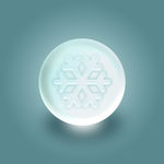 青色水晶雪花按钮