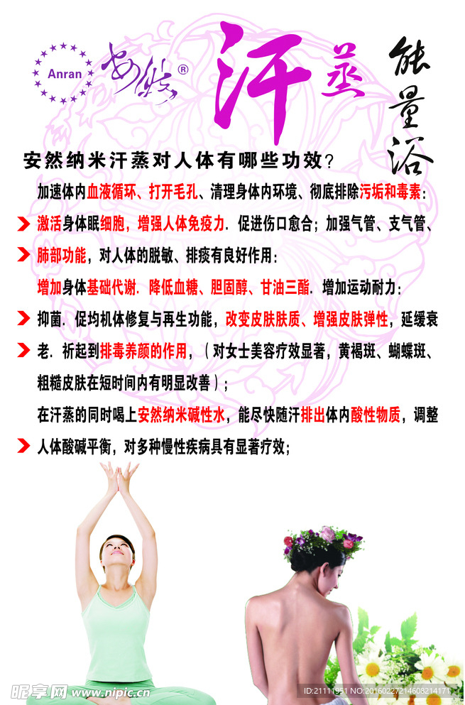 汗蒸能量浴展板