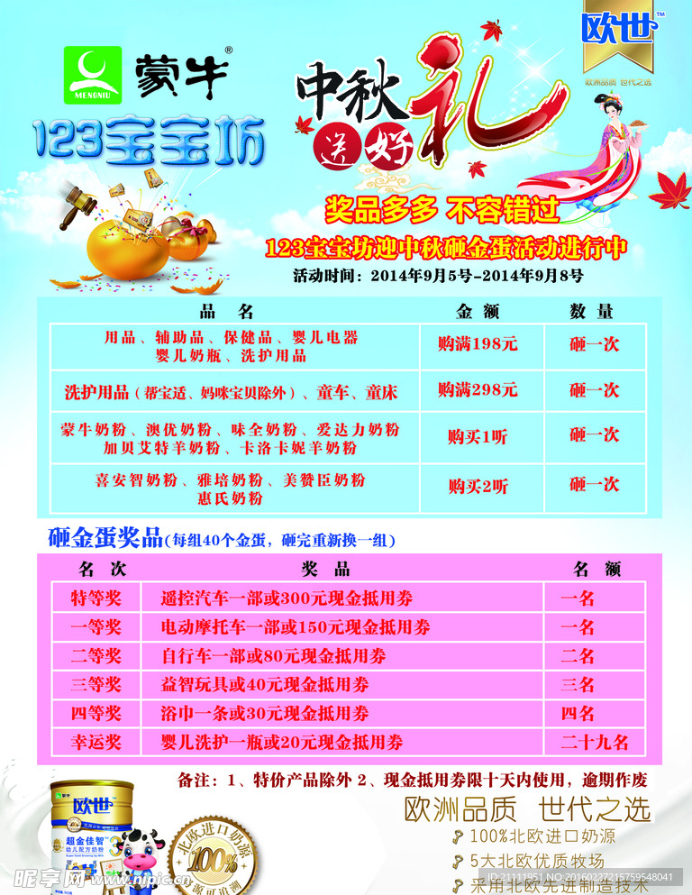 蒙牛奶粉展板