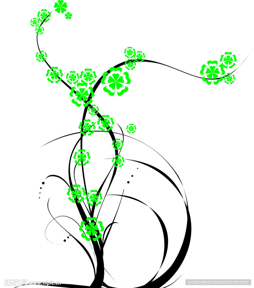硅藻泥矢量图  对角花 花矢量