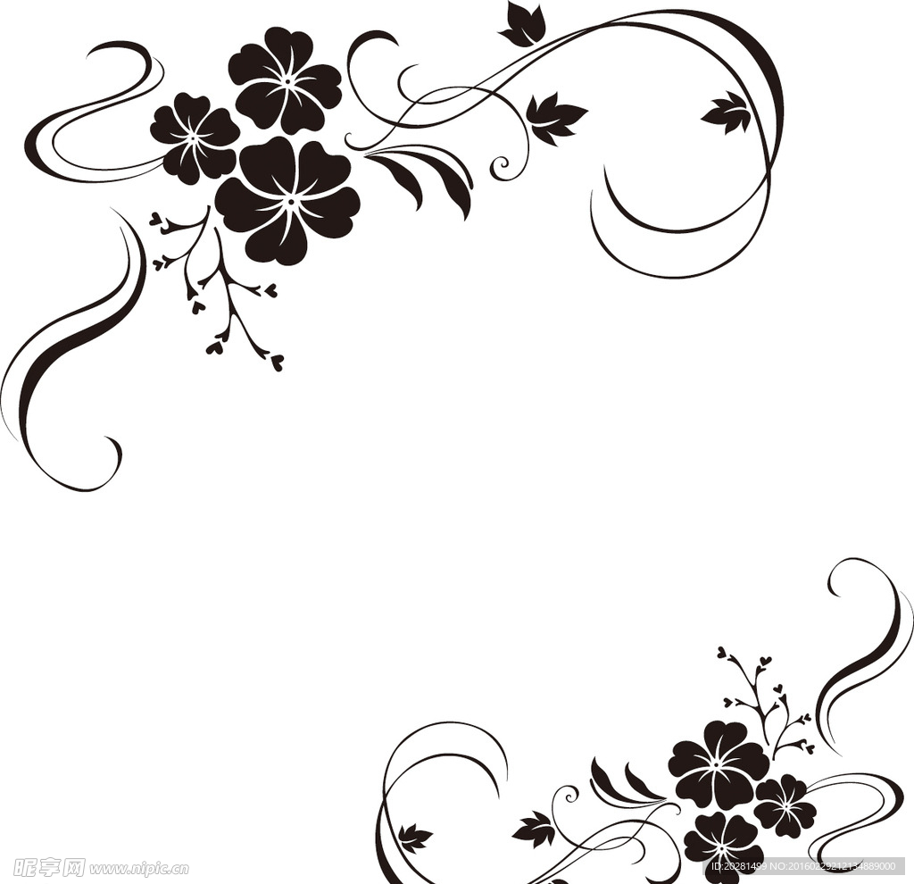 硅藻泥矢量图 对角花 花矢量图