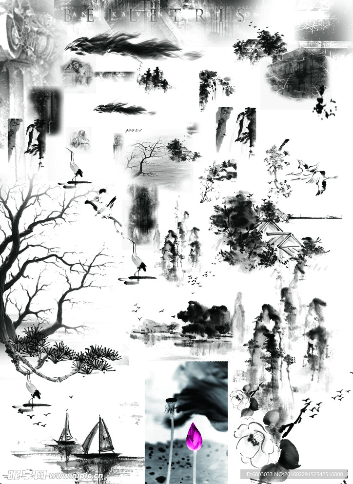 水墨画元素禅意