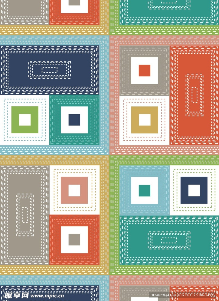 方形 虚线条 彩色 车线