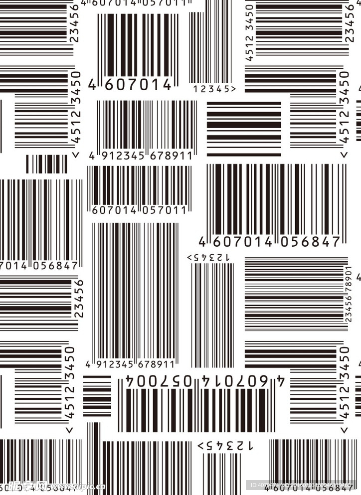 条形码 横竖 数字 黑白 排列