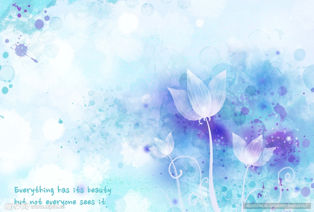 蓝色清新淡雅背景