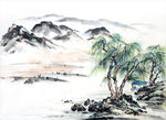 山水画 手绘图