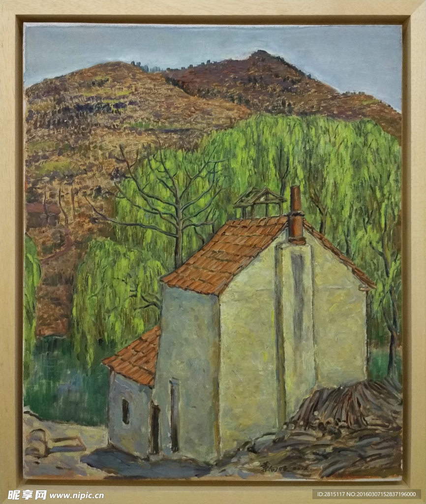 山里人家油画作品