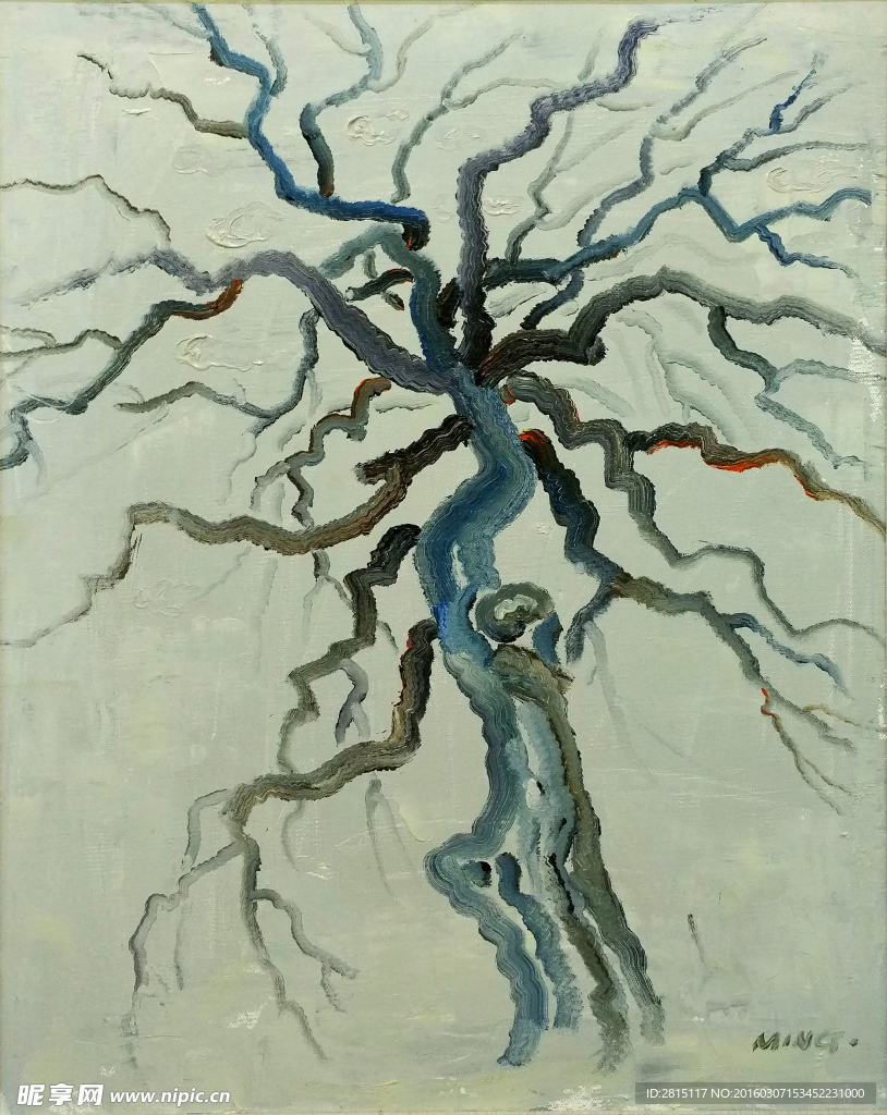 抽象树木艺术油画