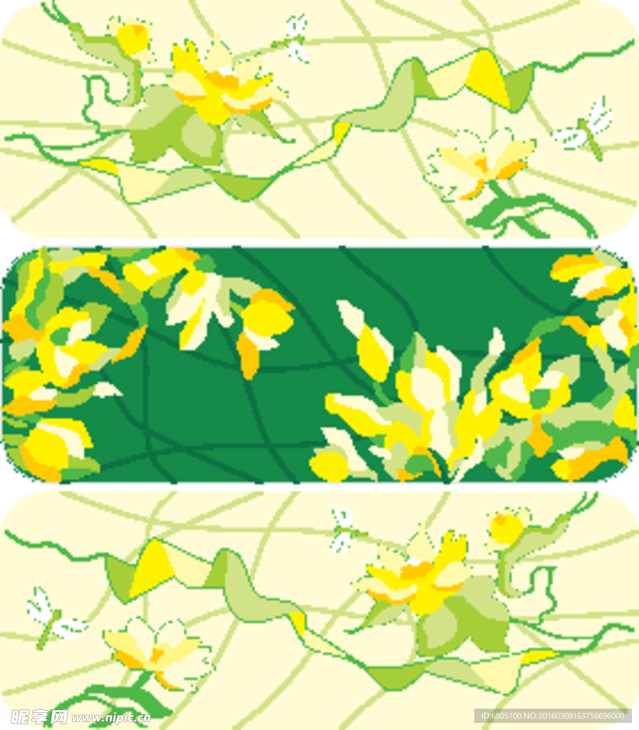 矢量生长花纹纹理背景