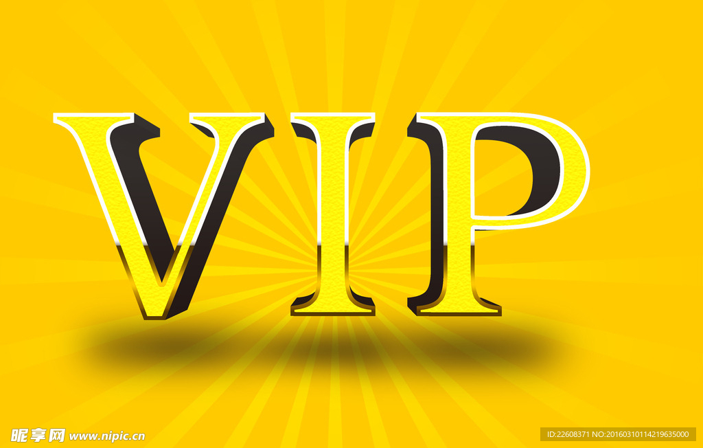 VIP 金属边缘立体字