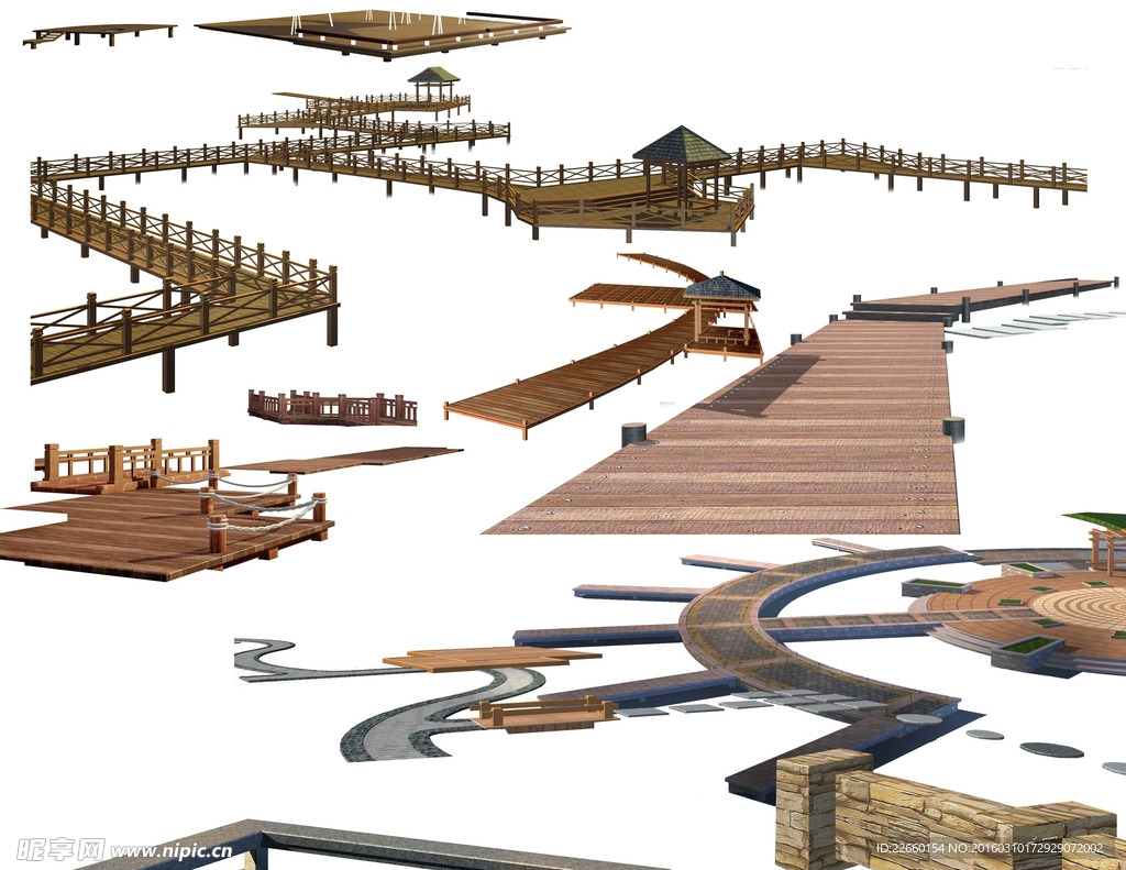 木平台栈道psd分层素材