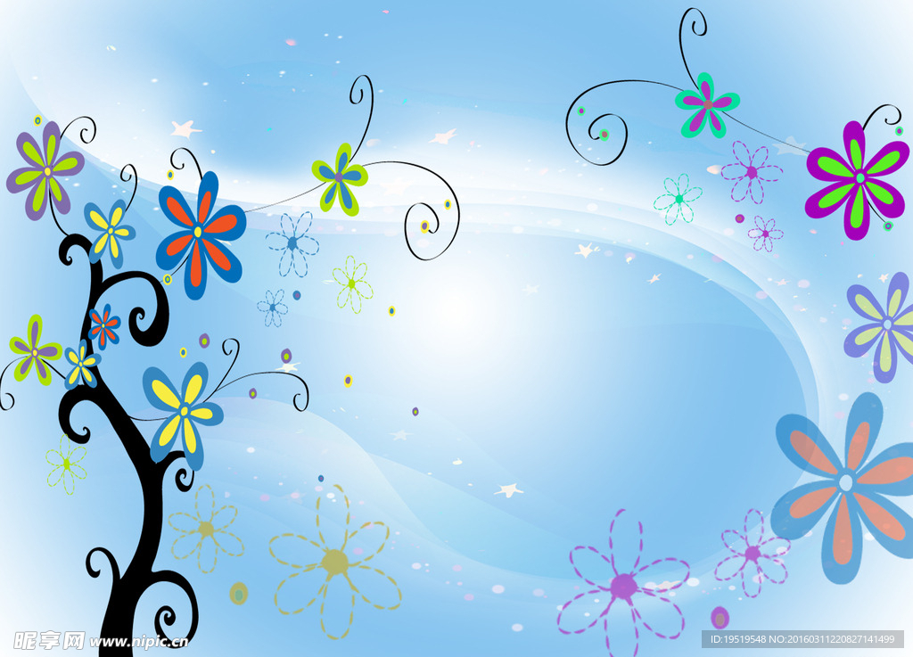 手绘梦幻花背景