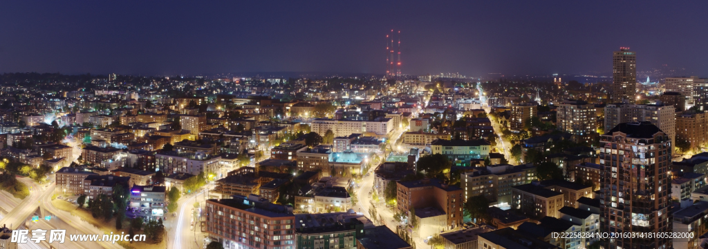 繁华都市夜色全景图