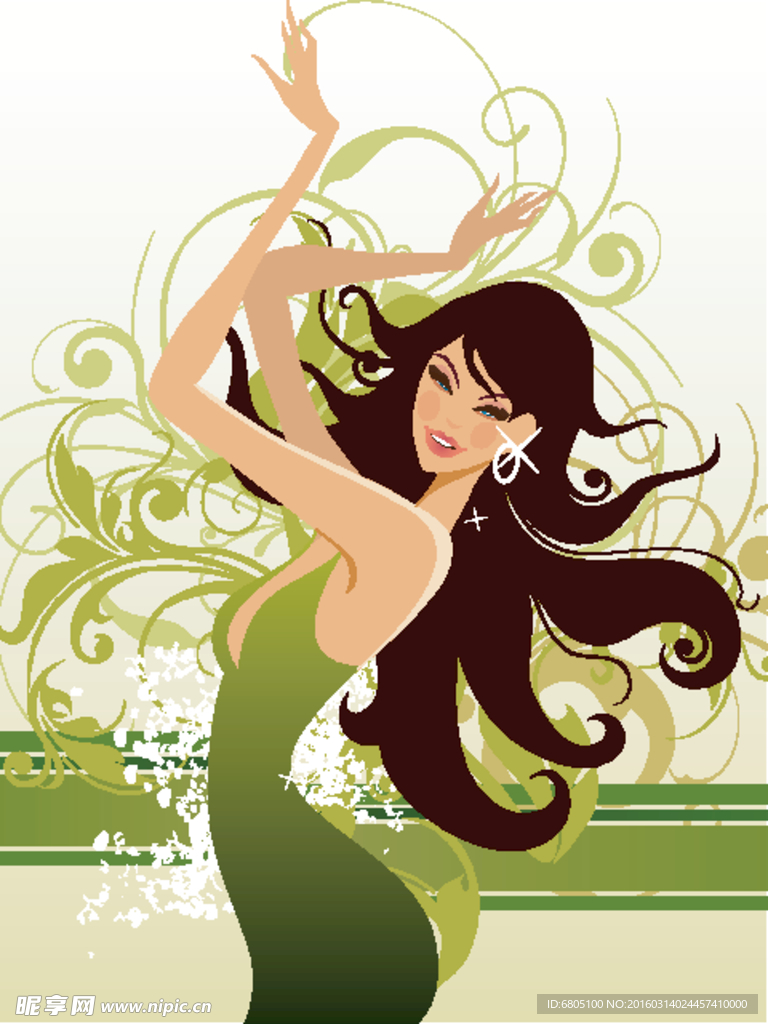 矢量时尚美女人物素材