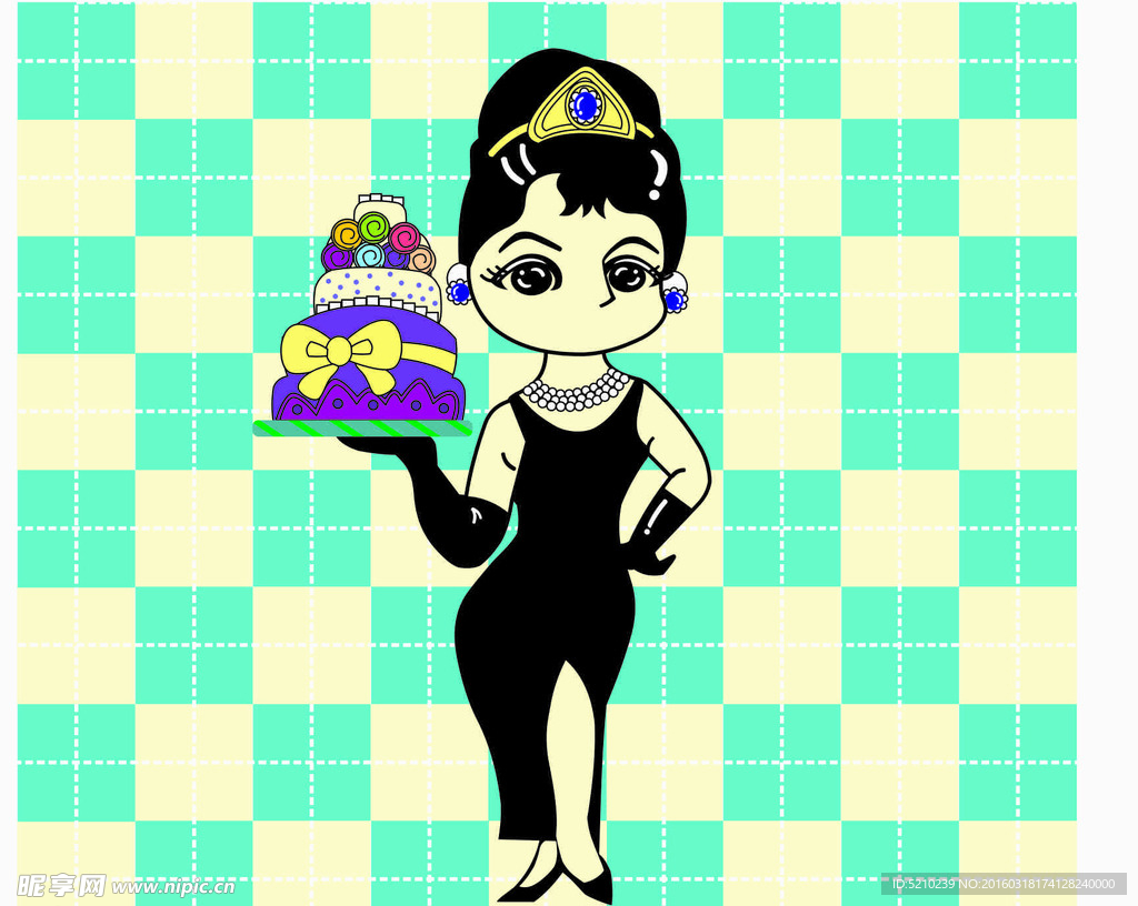 奥黛丽 赫本 卡通 Q 可爱