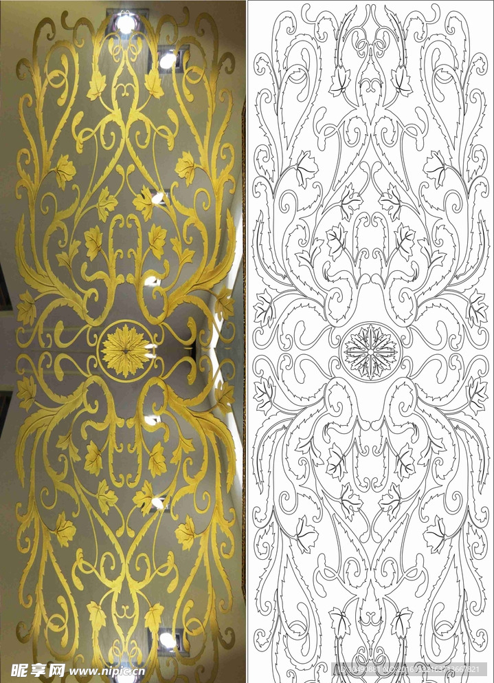 艺术玻璃 隔断 背景墙 矢量图