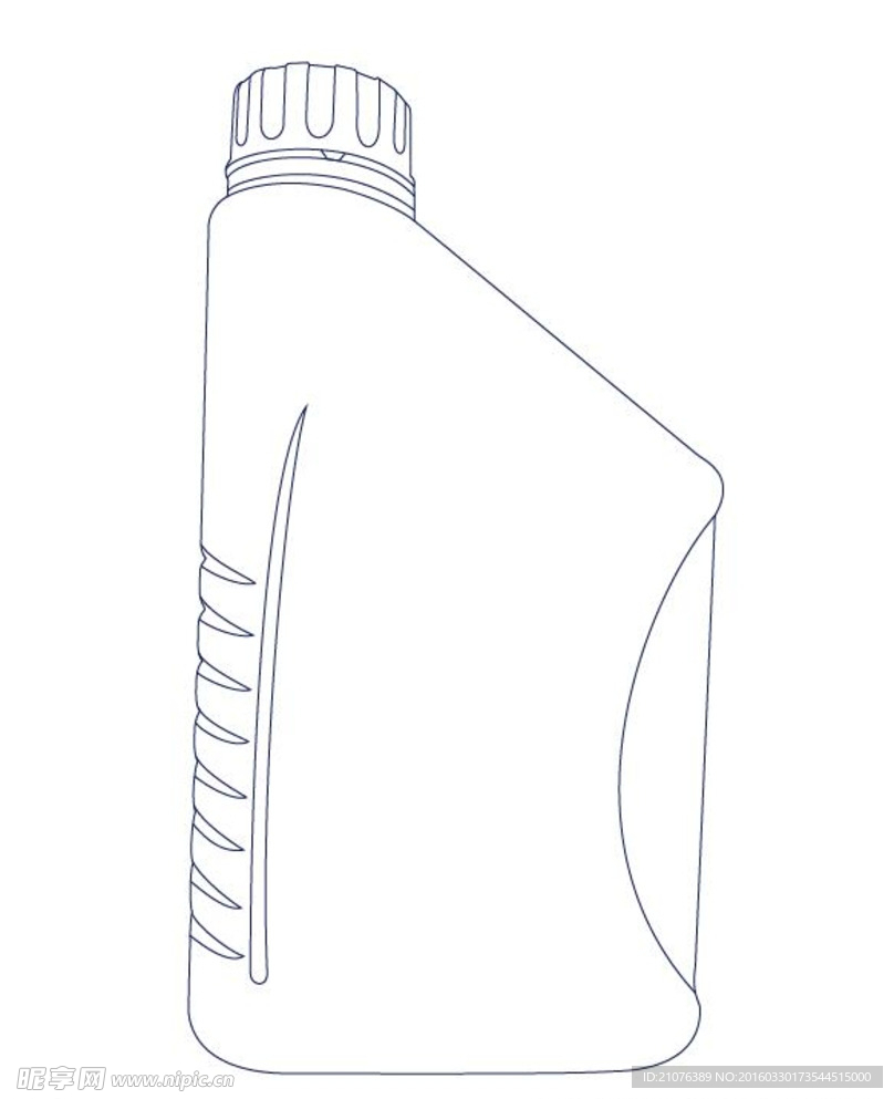 1L机油瓶线稿图