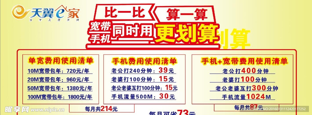 电信算一算 比一比 KT板