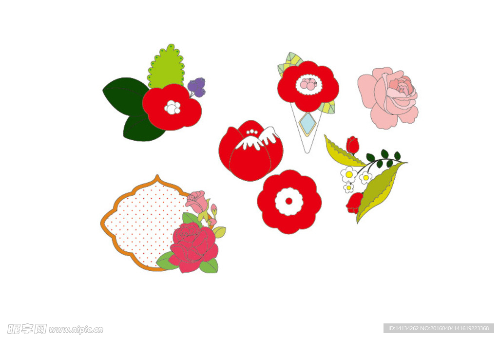 花朵卡通矢量图片下载
