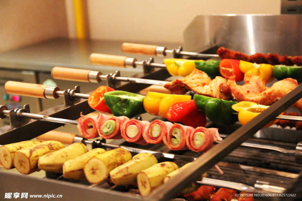 烤水果 烤蔬菜 烧烤图