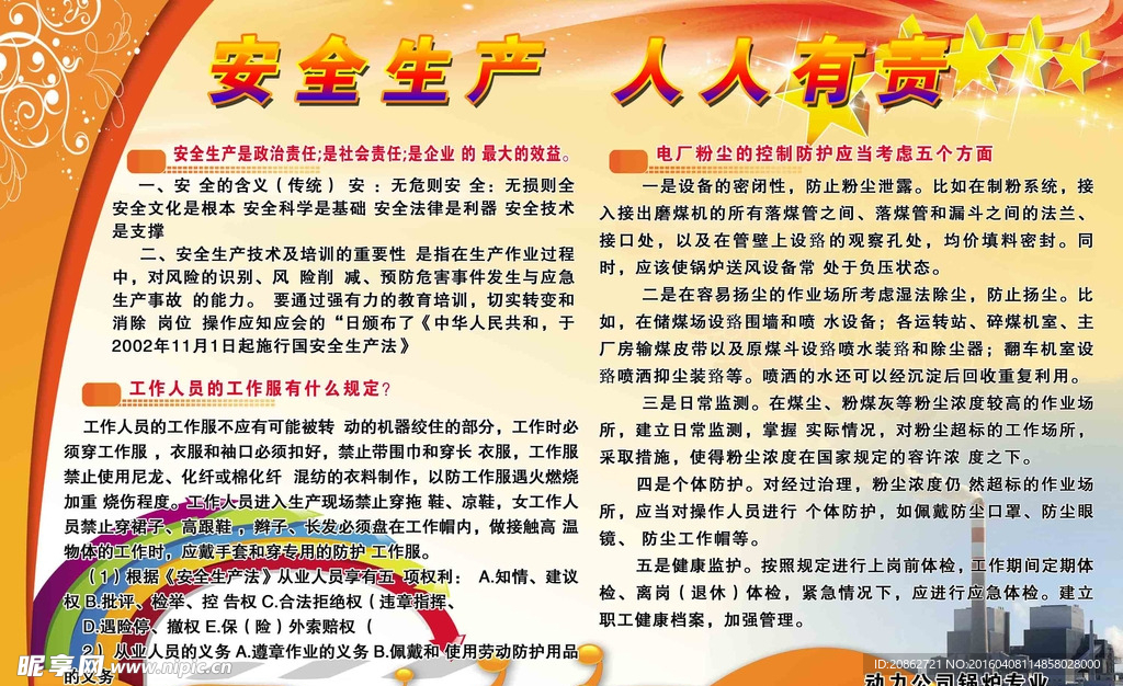 电厂锅炉安全展板